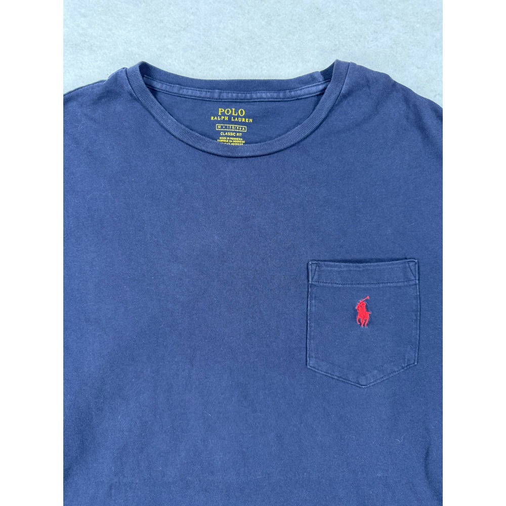 Polo Ralph Lauren Mens T-Shirt Bundle 4pk Navy Blue Yellow Pocket V-Neck Size M - Picture 13 of 16